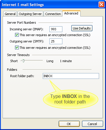 setting up mac mail imap prefix path